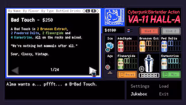 VA-11 Hall-A: Cyberpunk Bartender Action — скриншот 3