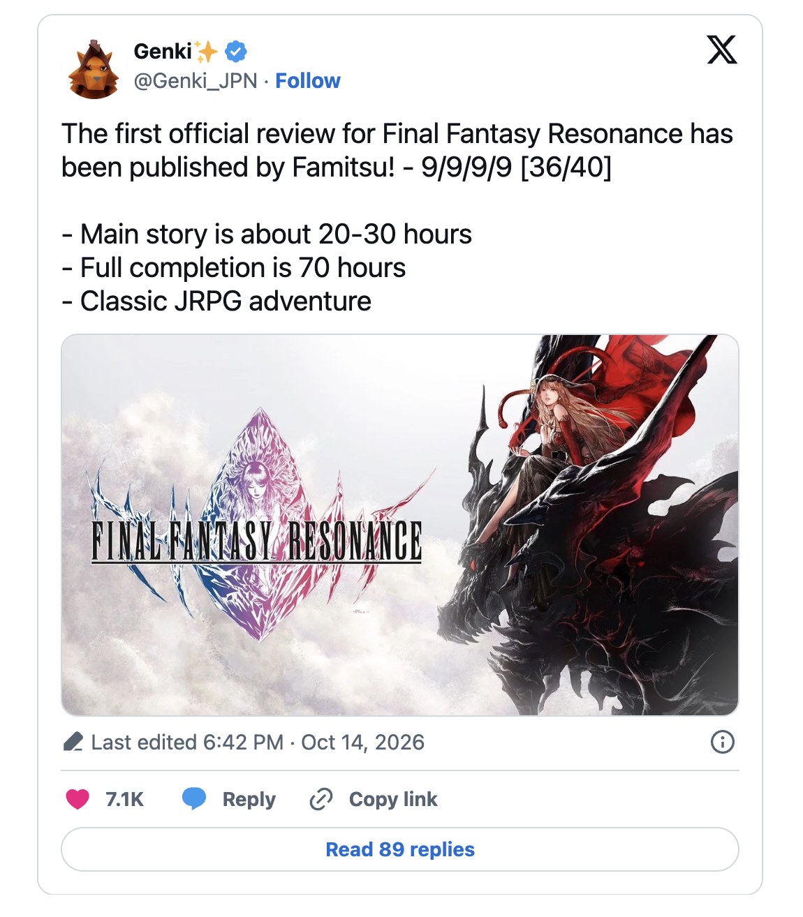 На Final Fantasy Resonance на PS5 опубликована первая рецензия — фото 2